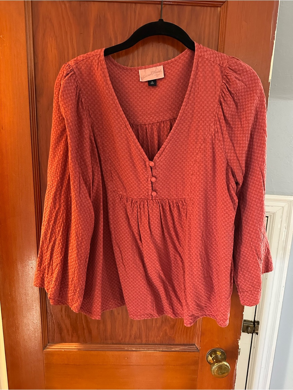 Universal Thread Rust Textured V-Neck Blouse